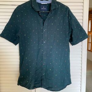 Roark green short sleeve button up - size Medium